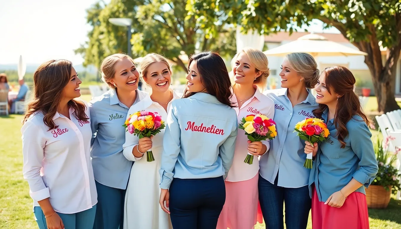 25 Trendy Bridesmaid Shirt Ideas for Your Perfect Bridal Party Look 8 25 Trendy Bridesmaid Shirt Ideas for Your Perfect Bridal Party Look 7