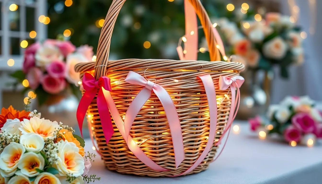 25 Stunning Basket Decoration Ideas for Wedding That'll Transform Your Big Day 10 25 Stunning Basket Decoration Ideas for Wedding That'll Transform Your Big Day 9