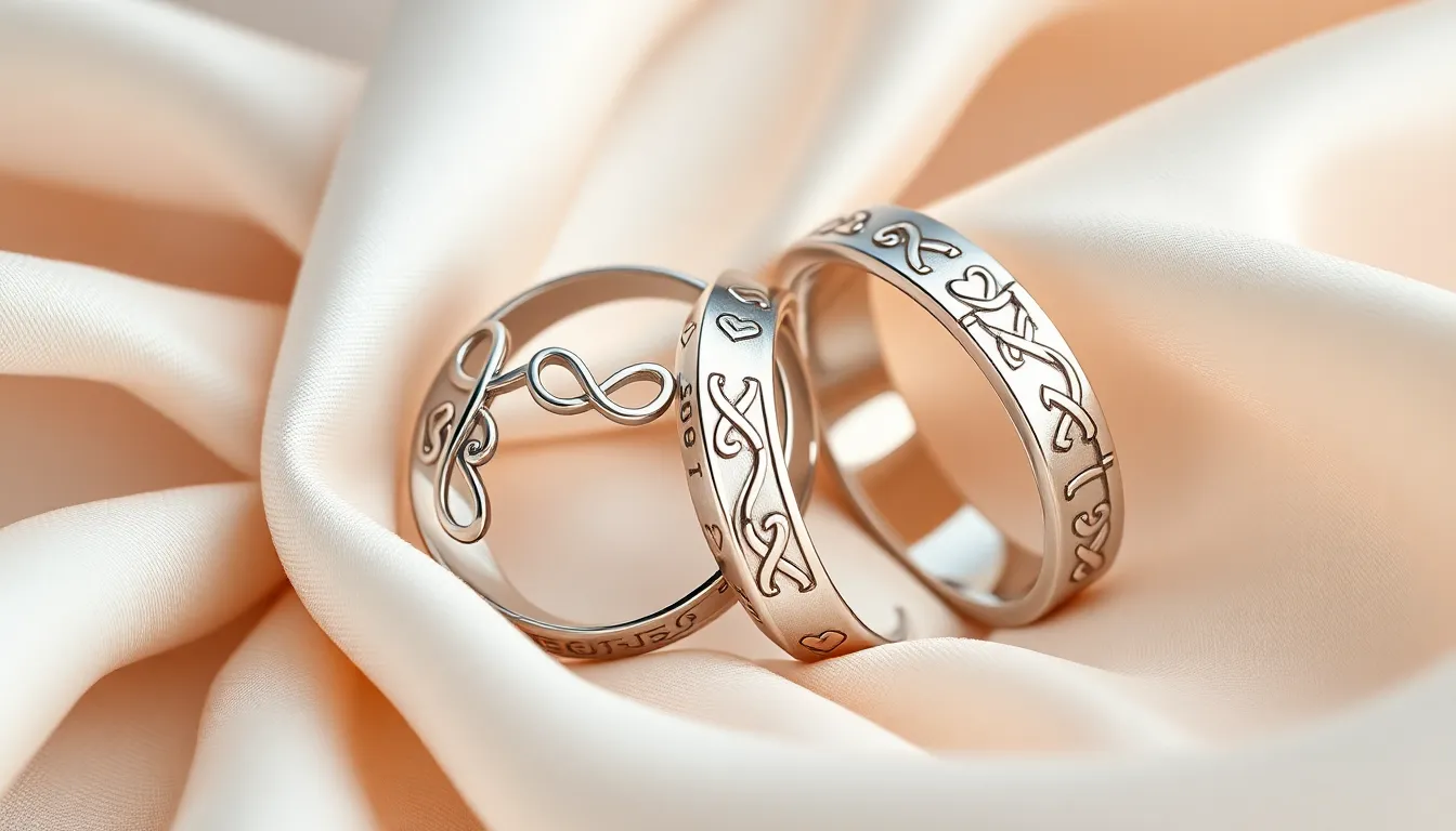 50+ Creative Ideas for Engraving Wedding Rings That Tell Your Love Story 12 50+ Creative Ideas for Engraving Wedding Rings That Tell Your Love Story 11