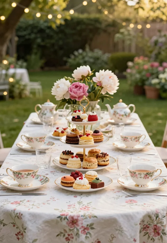 10 20th Anniversary Party Ideas to Celebrate Two Decades of Love - 1. Vintage Tea Party Theme 1