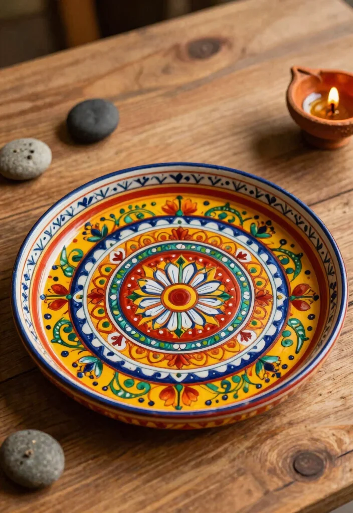 10 Aarti Thali Decoration Ideas with Simple Traditional Touches - 3. Traditional Ceramic Touch 1