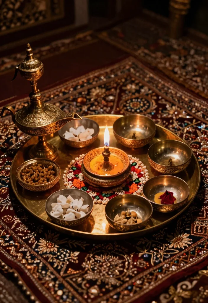 10 Aarti Thali Decoration Ideas with Simple Traditional Touches - 6. Personalized Touch with Family Heirlooms 1