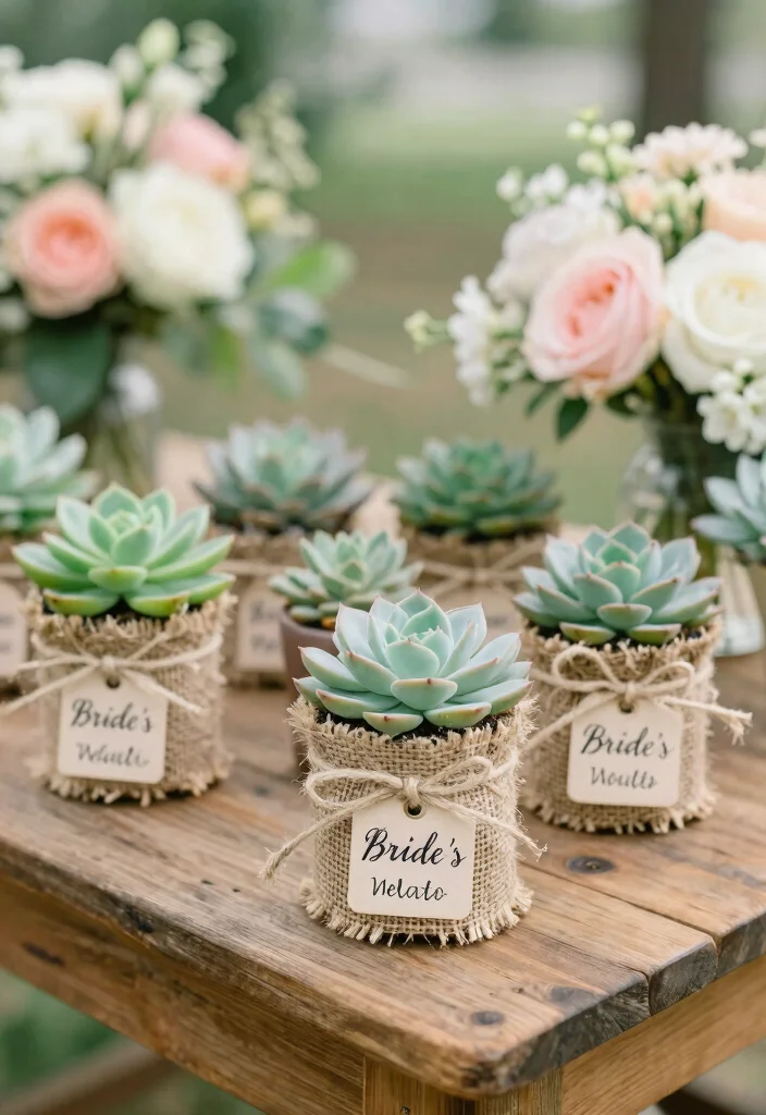 10 Bridal Shower Favors Ideas Guests Will Actually Love - 1. Mini Potted Succulents 1