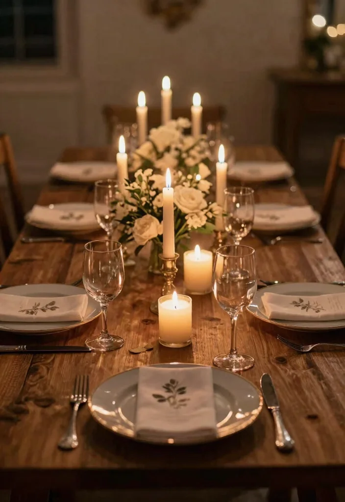 10 Engagement Plates Decoration Ideas That Look Elegant and Festive - 4. Candlelit Charm 1