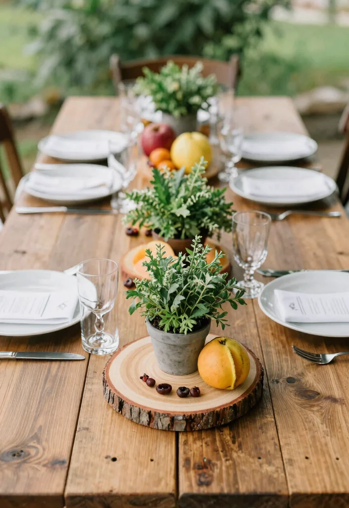 10 Engagement Plates Decoration Ideas That Look Elegant and Festive - 6. Natural Centerpieces 1