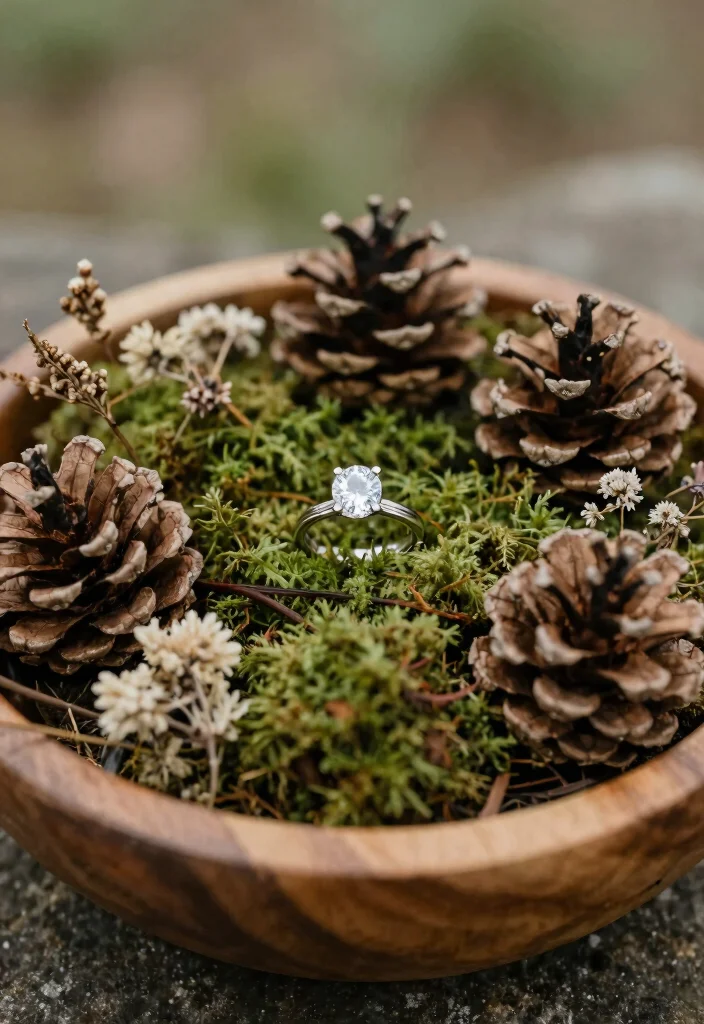 10 Engagement Rings Decoration Ideas for a Creative Display - 9. Nature-inspired Bowl 1