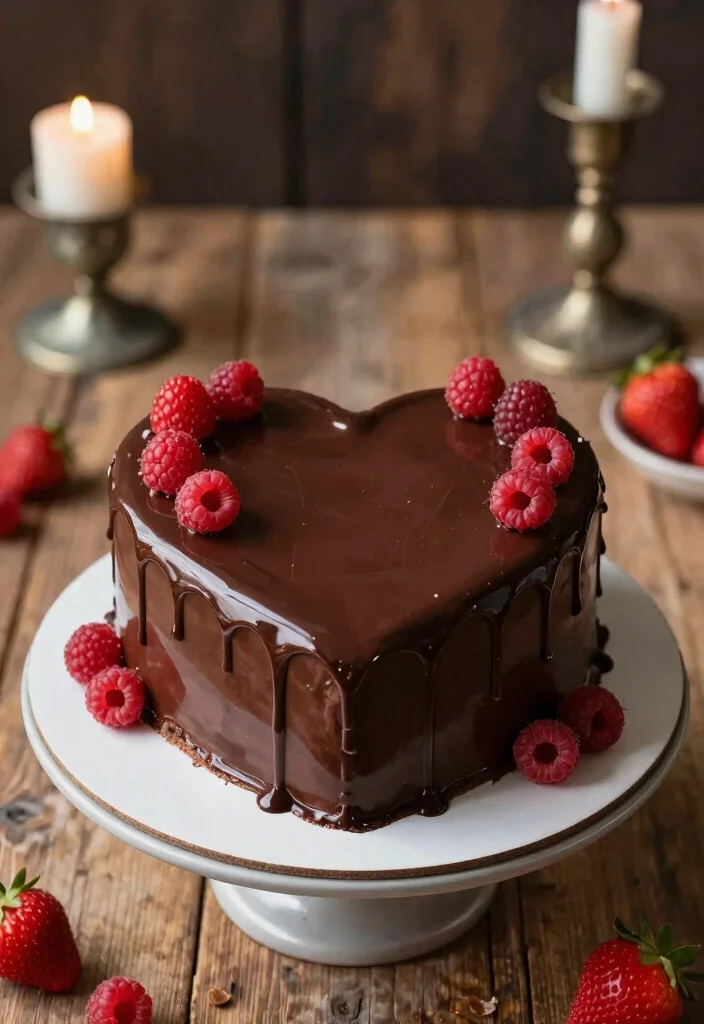 10 Heart Shaped Cake Ideas That Feel Romantic and Timeless - 2. Chocolate Ganache Heart Cake 1