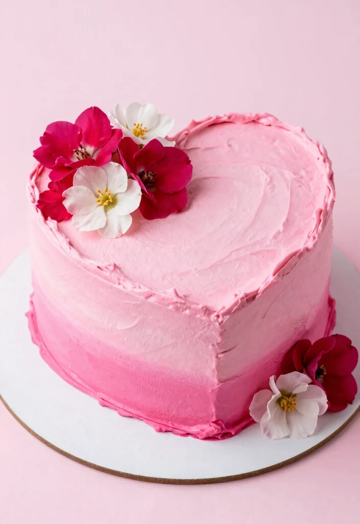 10 Heart Shaped Cake Ideas That Feel Romantic and Timeless - 4. Ombre Pink Heart Cake 1