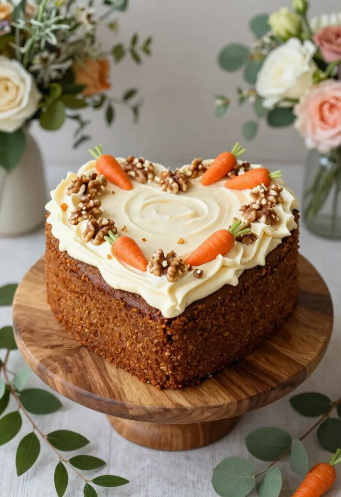 10 Heart Shaped Cake Ideas That Feel Romantic and Timeless - 5. Carrot Cake Heart with Cream Cheese Frosting 1