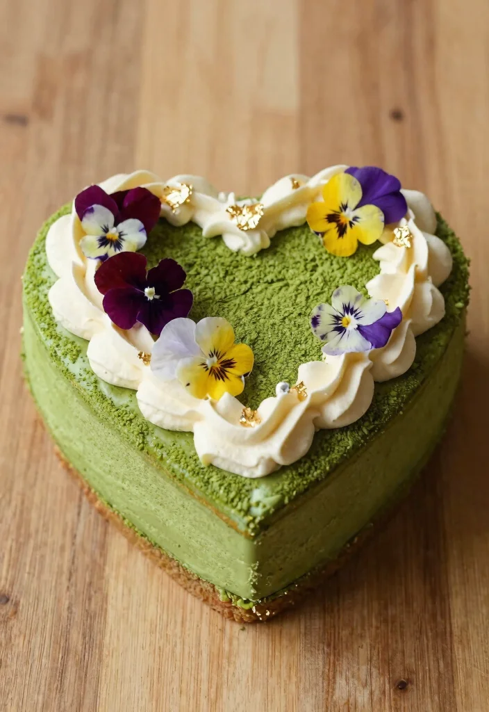 10 Heart Shaped Cake Ideas That Feel Romantic and Timeless - 9. Matcha Green Tea Heart Cake 1