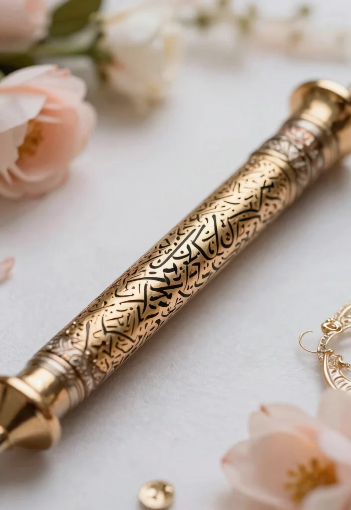 10 Nikkah Pen Decoration Ideas That Feel Elegant and Meaningful - 5. Calligraphy Designs 1