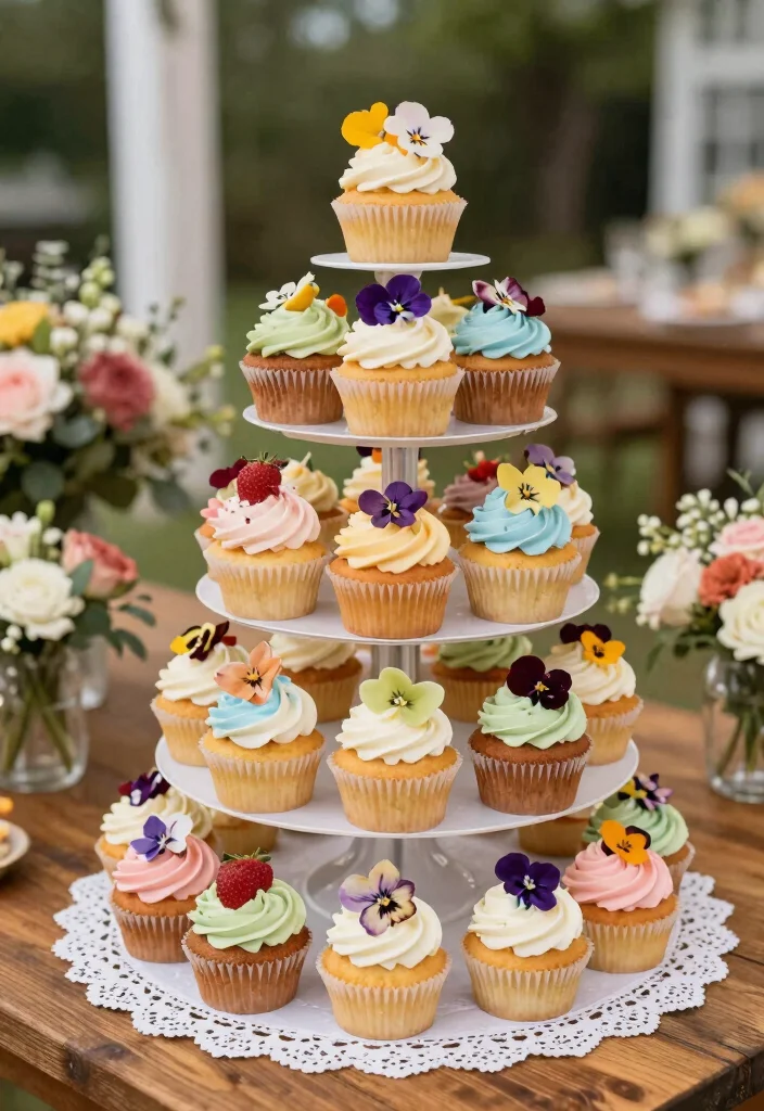 10 Small Wedding Cake Ideas Perfect for Intimate Celebrations - 3. Cupcake Tower 1