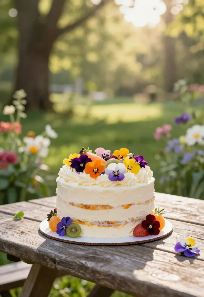 10 Small Wedding Cake Ideas Perfect for Intimate Celebrations - 4. Single-layer Garden Cake 1