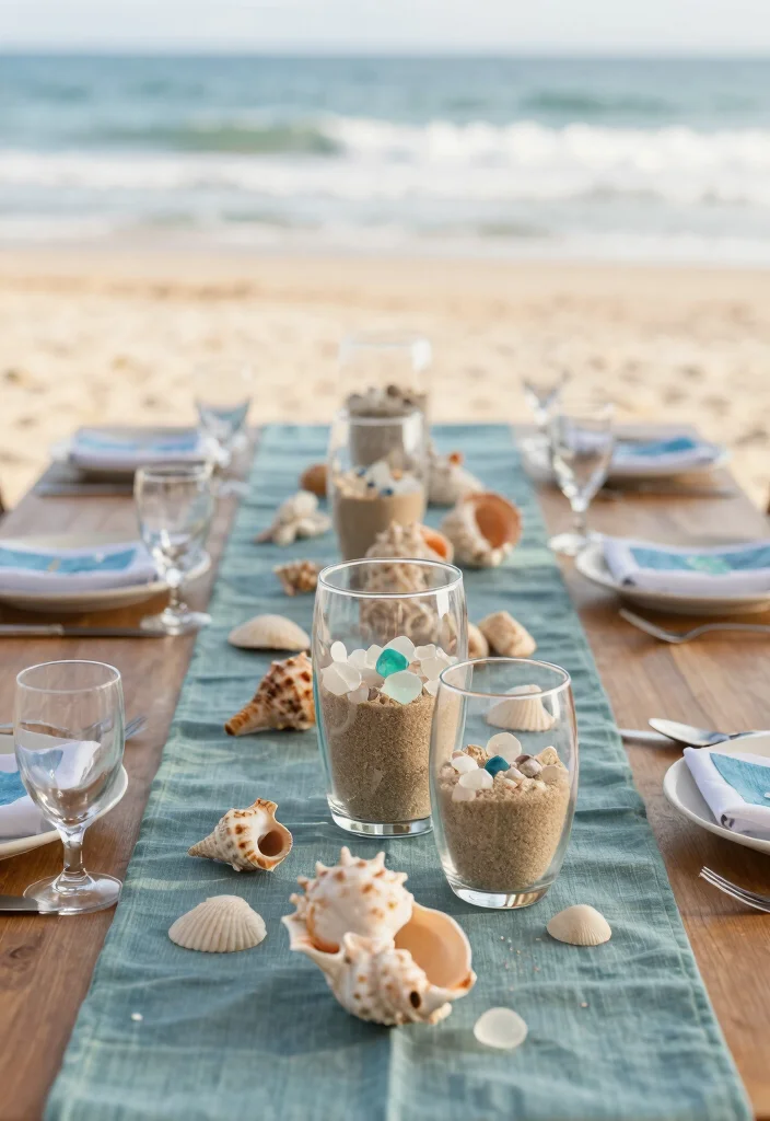 12 Beach Bridal Shower Ideas with Relaxed Coastal Style - 1. Seashell Centerpieces 1
