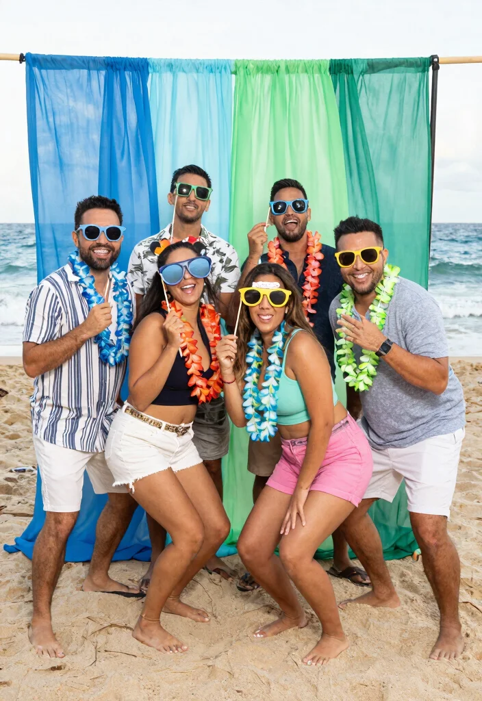 12 Beach Bridal Shower Ideas with Relaxed Coastal Style - 10. Beachside Photo Booth 1