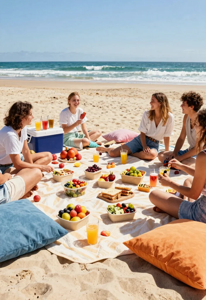 12 Beach Bridal Shower Ideas with Relaxed Coastal Style - 5. Beach Picnic Style 1