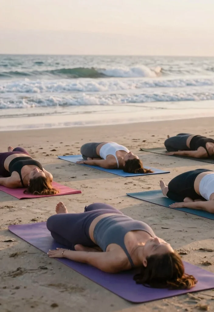 12 Beach Bridal Shower Ideas with Relaxed Coastal Style - 8. Beach Yoga Session 1