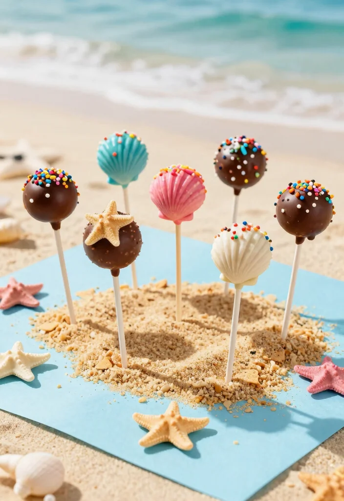 12 Beach Cake Ideas Perfect for Summer Parties and Coastal Themes - 8. Starfish and Seashell Cake Pops 1
