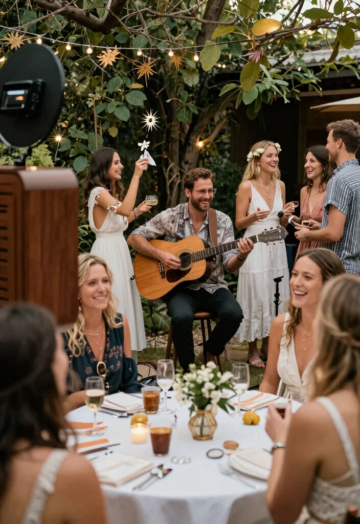 12 Boho Bridal Shower Ideas with Soft Colors and Natural Touches - 11. Music and Entertainment 1