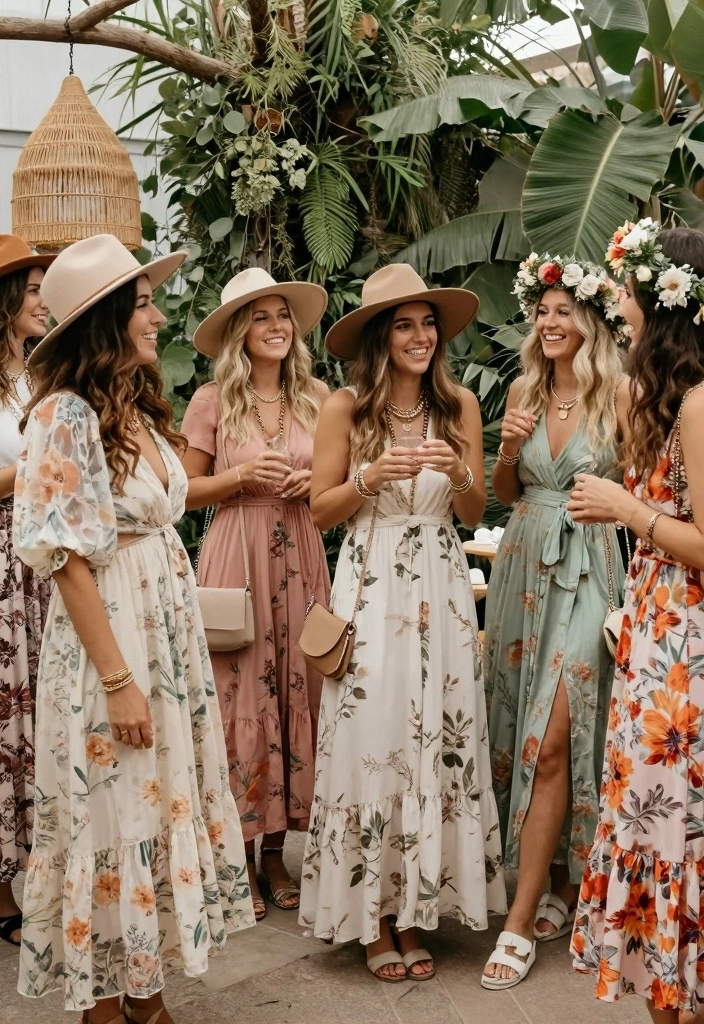 12 Boho Bridal Shower Ideas with Soft Colors and Natural Touches - 5. Bohemian Dress Code 1