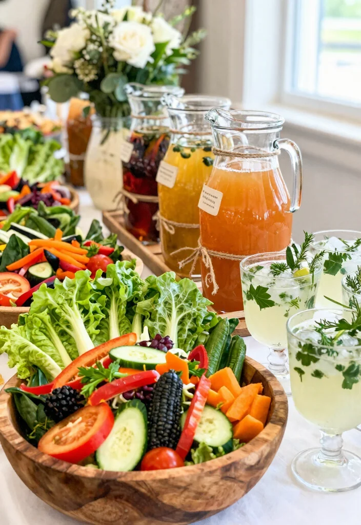 12 Boho Bridal Shower Ideas with Soft Colors and Natural Touches - 7. Natural Ingredients for Food and Drinks 1