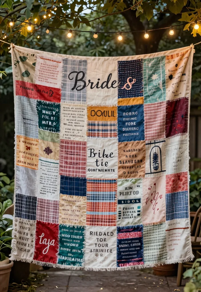 12 Bridal Shower Backdrop Ideas That Look Beautiful in Photos - 11. Upcycled Fabric Banner 1