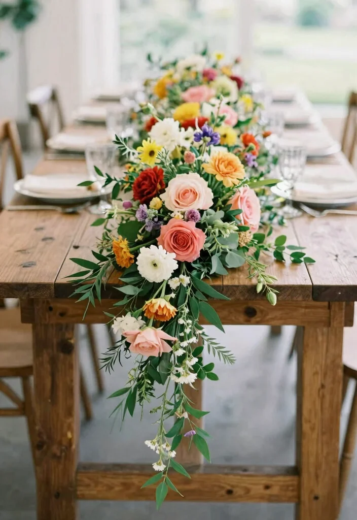 12 Bridal Shower Backdrop Ideas That Look Beautiful in Photos - 12. Seasonal Flower Garland 1