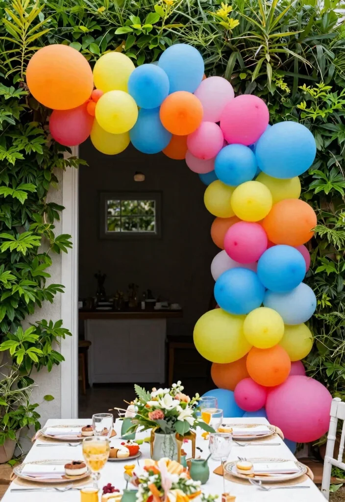 12 Bridal Shower Backdrop Ideas That Look Beautiful in Photos - 5. Balloon Arch with Biodegradable Balloons 1