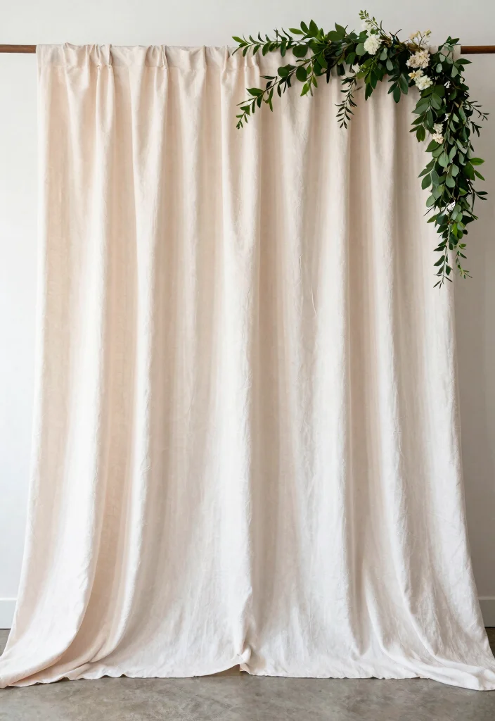 12 Bridal Shower Backdrop Ideas That Look Beautiful in Photos - 8. Eco-Friendly Fabric Backdrop 1