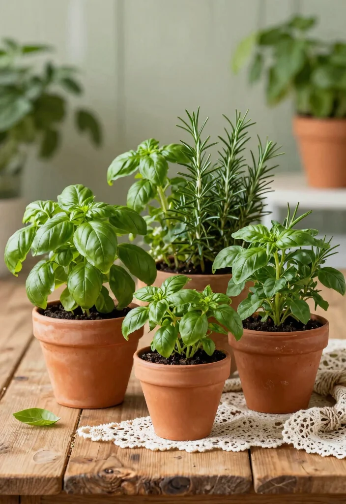 12 Bridal Shower Centerpiece Ideas That Are Easy and Elegant - 1. Potted Herb Centerpieces 1