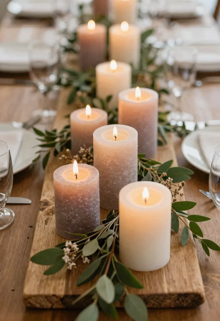 12 Bridal Shower Centerpiece Ideas That Are Easy and Elegant - 3. Eco-Friendly Candle Arrangements 1
