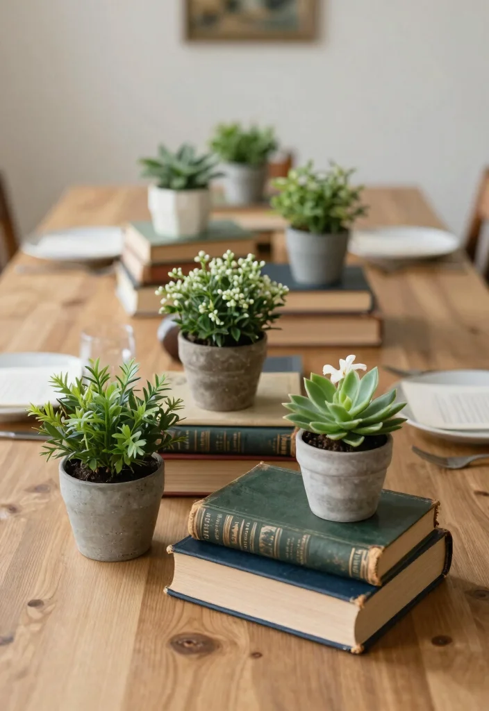 12 Bridal Shower Centerpiece Ideas That Are Easy and Elegant - 7. Eco-Conscious Book Centerpieces 1