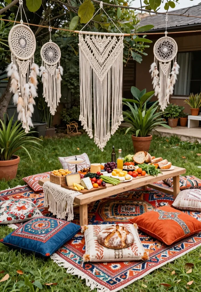 12 Bridal Shower Outdoor Ideas for a Fresh Open Air Celebration - 3. Boho Backyard Bash 1