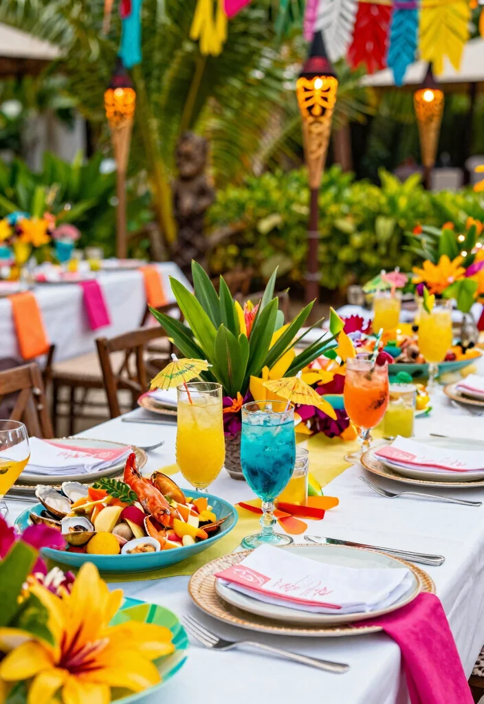 12 Bridal Shower Outdoor Ideas for a Fresh Open Air Celebration - 7. Tropical Oasis Escape 1