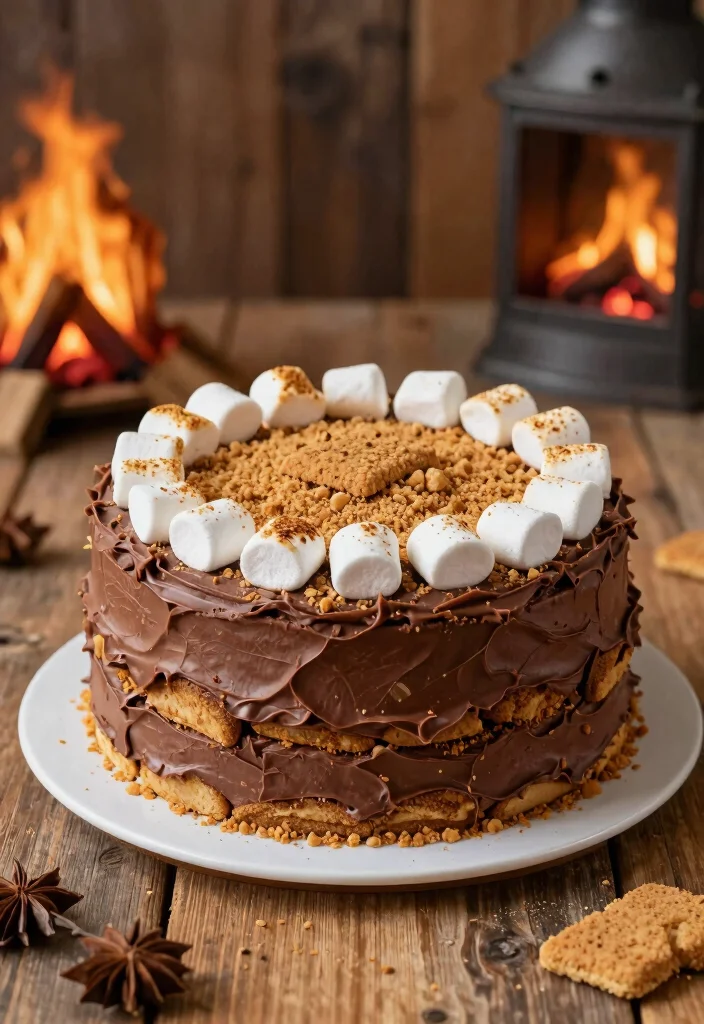 12 Cowboy Cake Ideas with Rustic Details and Western Charm - 10. S’mores Cake 1