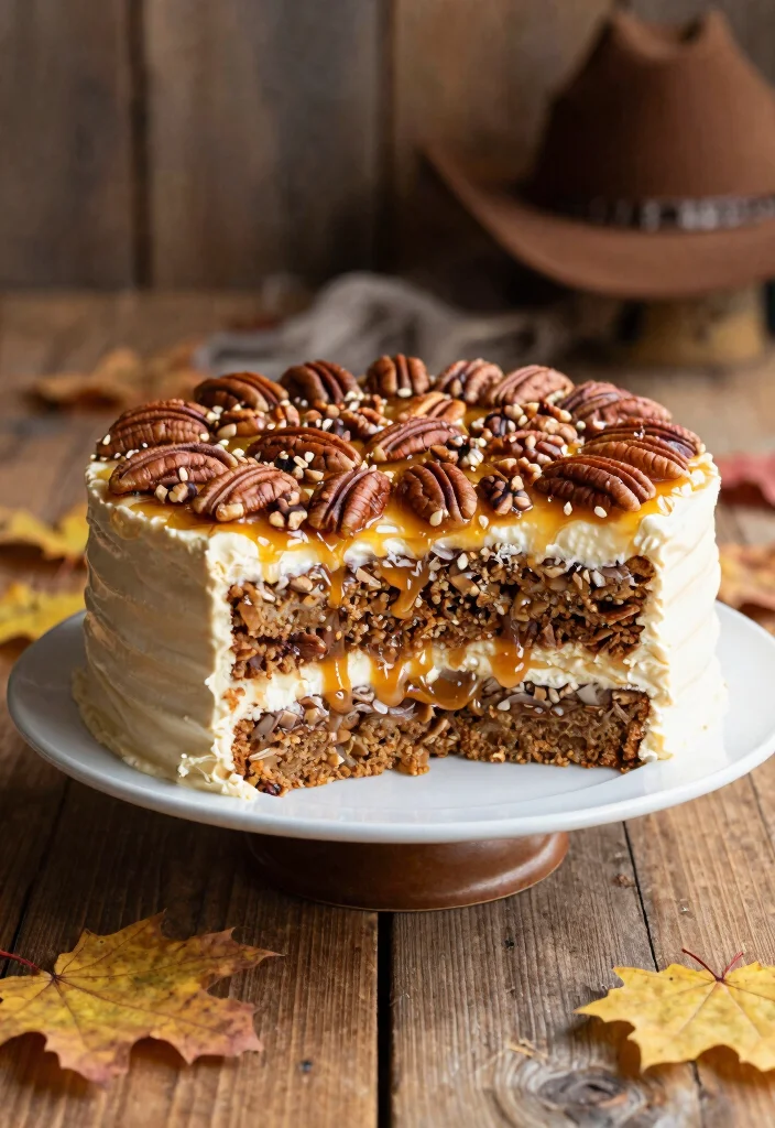 12 Cowboy Cake Ideas with Rustic Details and Western Charm - 12. Maple Pecan Cake 1
