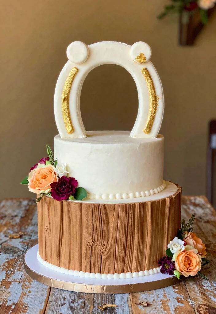 12 Cowboy Cake Ideas with Rustic Details and Western Charm - 2. Horseshoe Cake 1