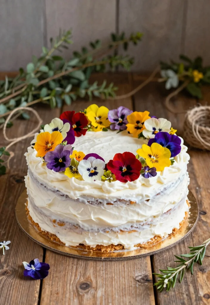 12 Cowboy Cake Ideas with Rustic Details and Western Charm - 5. Wildflower Cake 1
