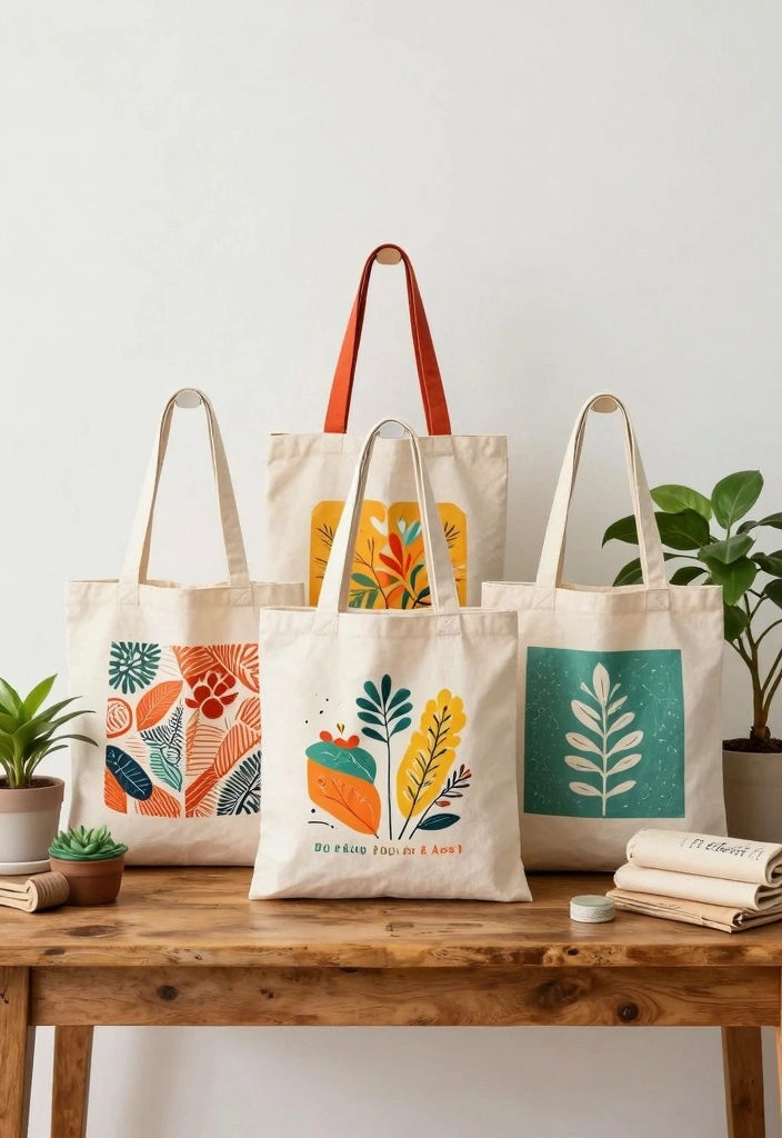 12 DIY Wedding Gift Ideas That Feel Personal and Heartfelt - 8. Eco-Friendly Tote Bags 1