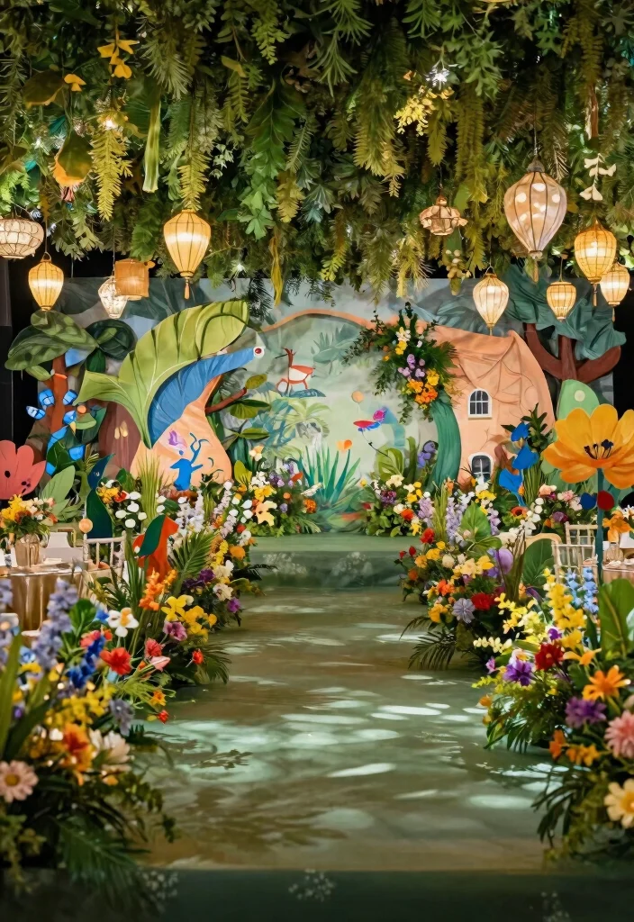 12 Engagement Stage Decoration Ideas with Elegant Indian Style - 10. Thematic Backdrops 1