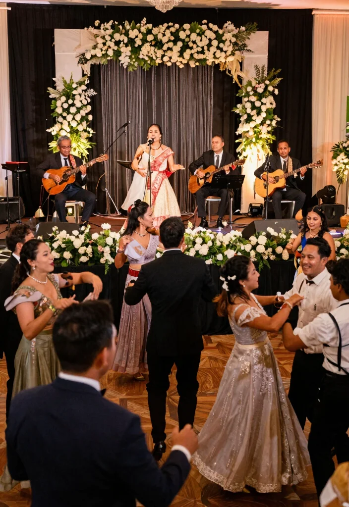 12 Engagement Stage Decoration Ideas with Elegant Indian Style - 12. Music & Ambiance 1