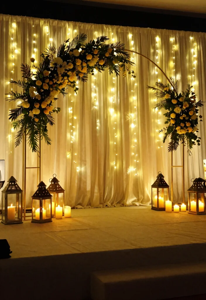 12 Engagement Stage Decoration Ideas with Elegant Indian Style - 7. Light it Up 1