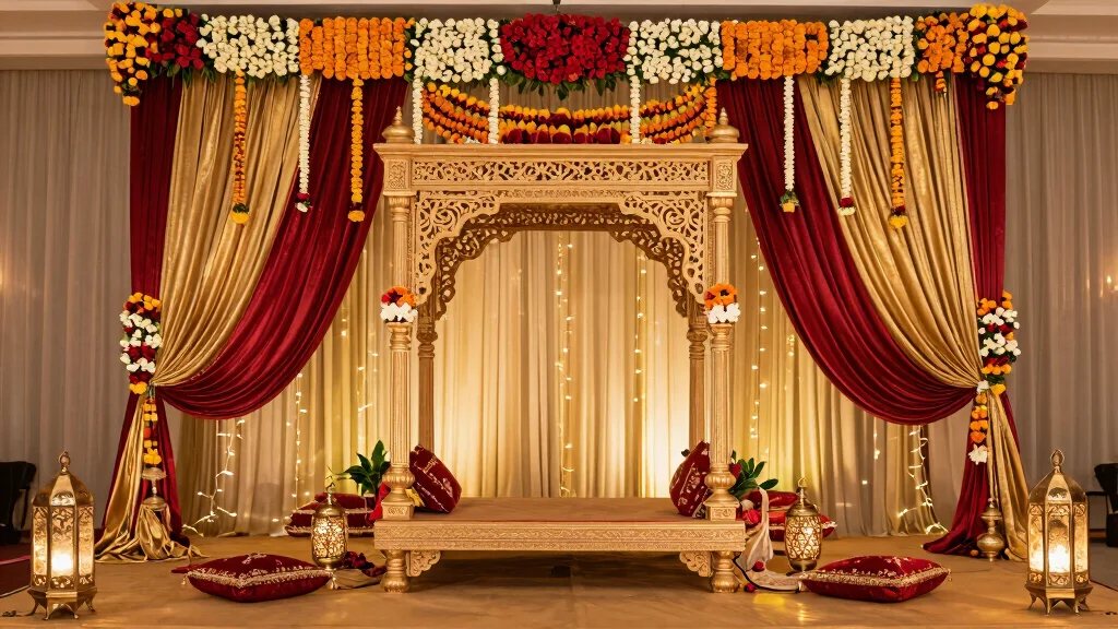 12 Engagement Stage Decoration Ideas with Elegant Indian Style