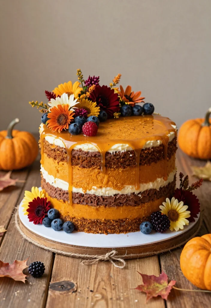 12 Fall Wedding Cake Ideas with Warm Colors and Seasonal Style - 2. Rustic Naked Cake 1