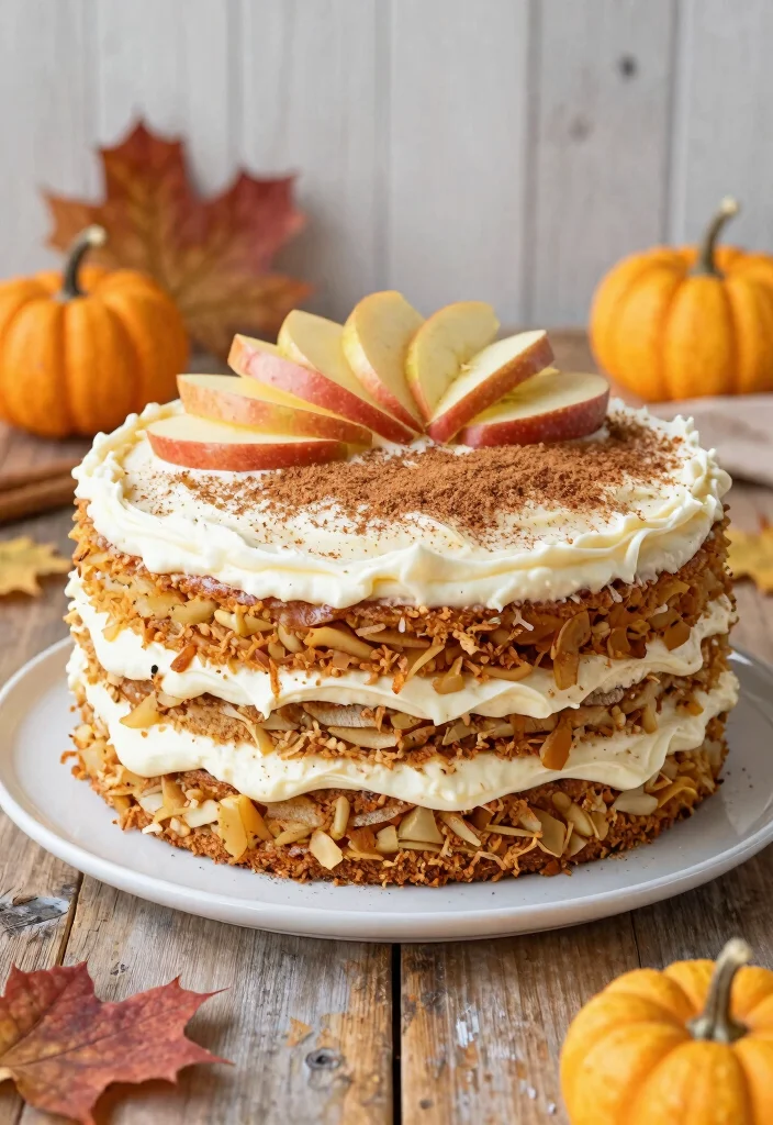 12 Fall Wedding Cake Ideas with Warm Colors and Seasonal Style - 5. Apple Cinnamon Layer Cake 1