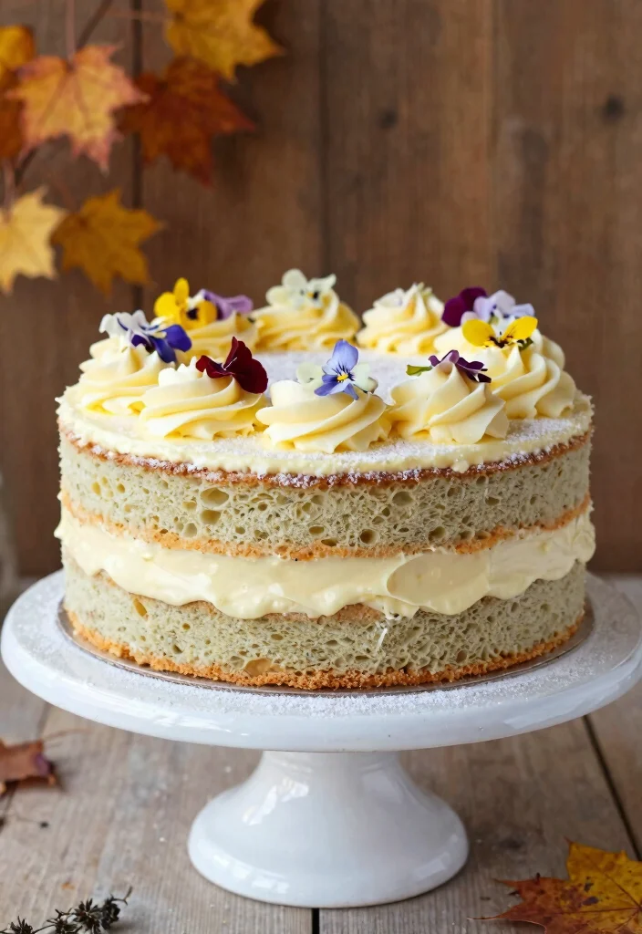 12 Fall Wedding Cake Ideas with Warm Colors and Seasonal Style - 8. Earl Grey Chiffon Cake 1