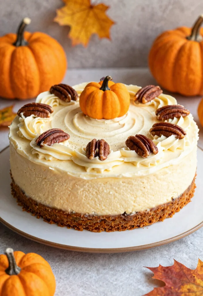 12 Fall Wedding Cake Ideas with Warm Colors and Seasonal Style - 9. Pumpkin Cheesecake Cake 1