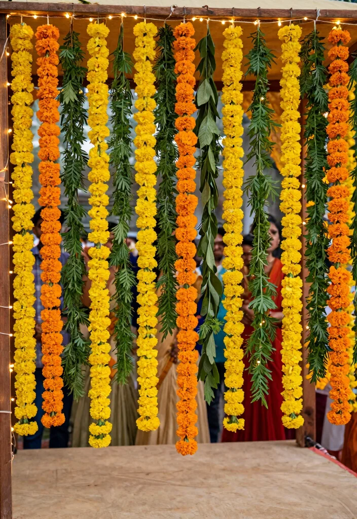 12 Ganpati Flower Decoration Ideas for a Sacred Festive Setup - 1. Eco-Friendly Marigold Magic 1