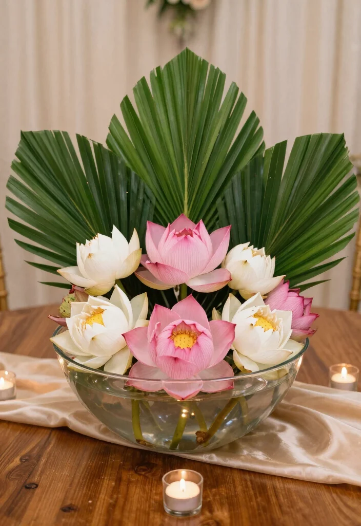 12 Ganpati Flower Decoration Ideas for a Sacred Festive Setup - 2. Elegant Lotus Arrangements 1