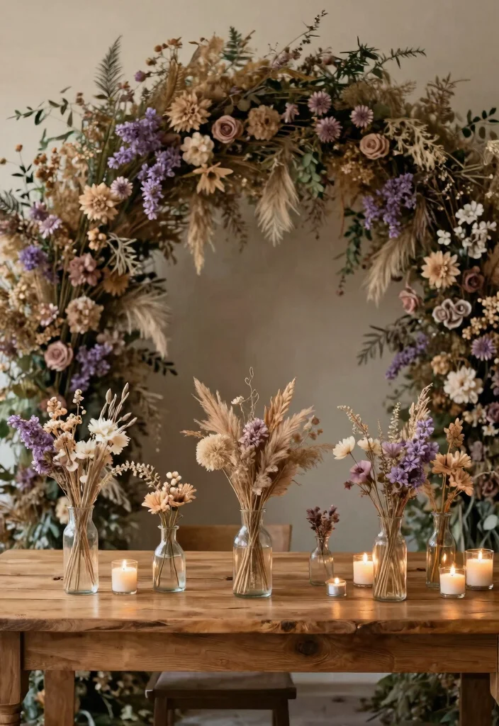 12 Ganpati Flower Decoration Ideas for a Sacred Festive Setup - 4. Dried Flower Elegance 1